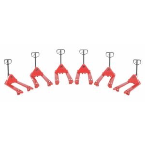 Vestil Steel Full Featured Pallet Trucks 6 Pack 27 In. x 42 In. 5,500 Lb. Capacity Red -PM5-2742-6PKG