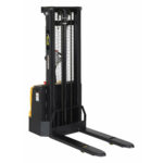Vestil 42" Fork Double Mast Electric Straddle Stacker with 2200lb Cap and 118" Lift Ht Fixed Forks - S-118-FF-DM
