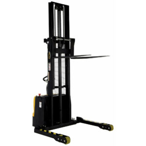Vestil 42" Fork Double Mast Electric Straddle Stacker with 3000 lb Cap and 125" Lift Ht - S3-125-AA