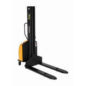 Vestil 45" Fork Electric Straddle Stacker with 1500 lb Cap and 118" Lift Ht - SLNM-118-FF