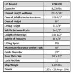 Tuxedo-FP8K-DX-Deluxe_Storage_Lift-specifications