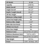 Tuxedo-SC-2K-Storage_Lift-specifications