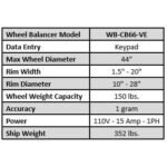 Tuxedo-WB-CB66-WheelBalancer-specifications