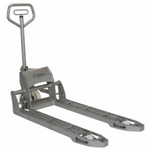 Vestil 304L Stainless Steel Hydraulic Hand Pump Pallet Jack 27 in. X 45 in. 3,300 Lb. Capacity Silver-ULM-PM-2745-30