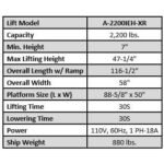 iDEAL-A-2200IEH-XR-Lift-specifications